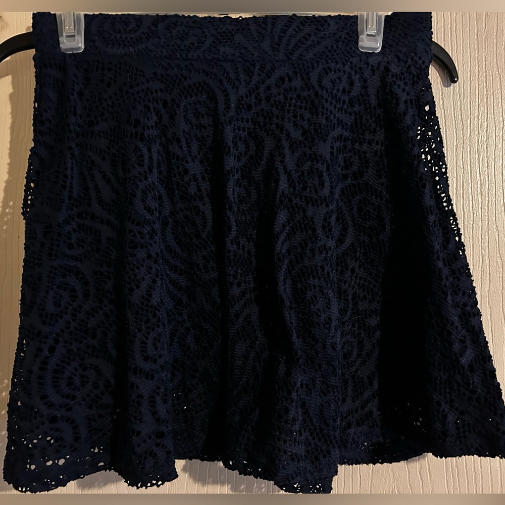 Vintage Aeropostale Navy Blue Lace Mini Skirt M